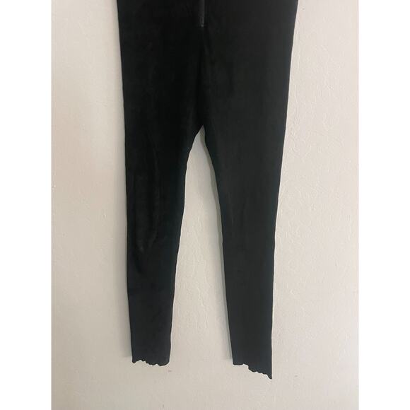 Alice + Olivia 2 Suede Leather Pants Y2K Front Zip Skinny Stretch Leggings - Picture 7 of 12